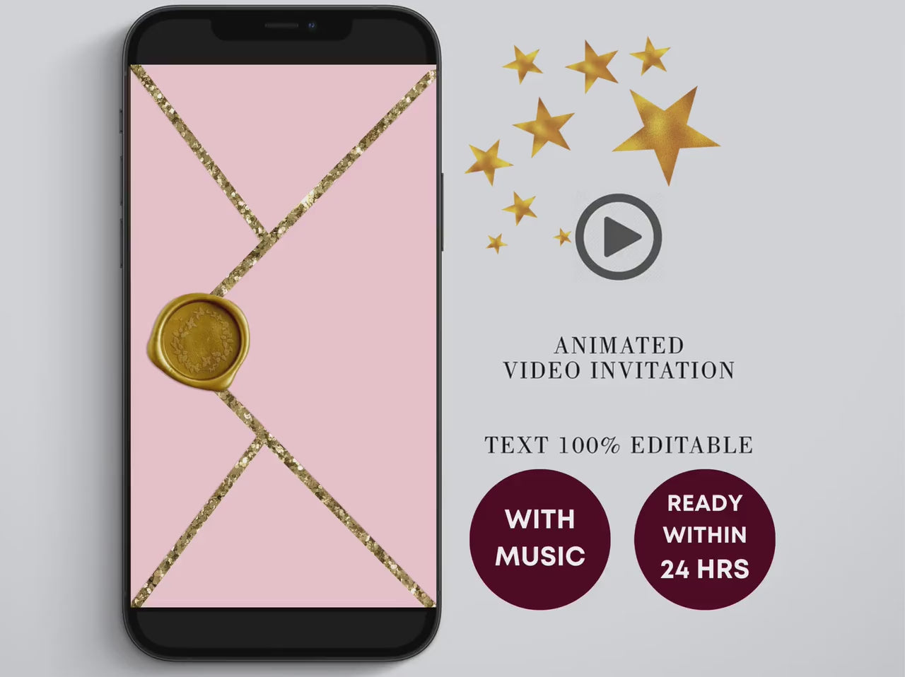 Graduation Party Video Evite, Electronic Graduation Invite, Animated College grad announcement Class of 2023, Pink Graduation