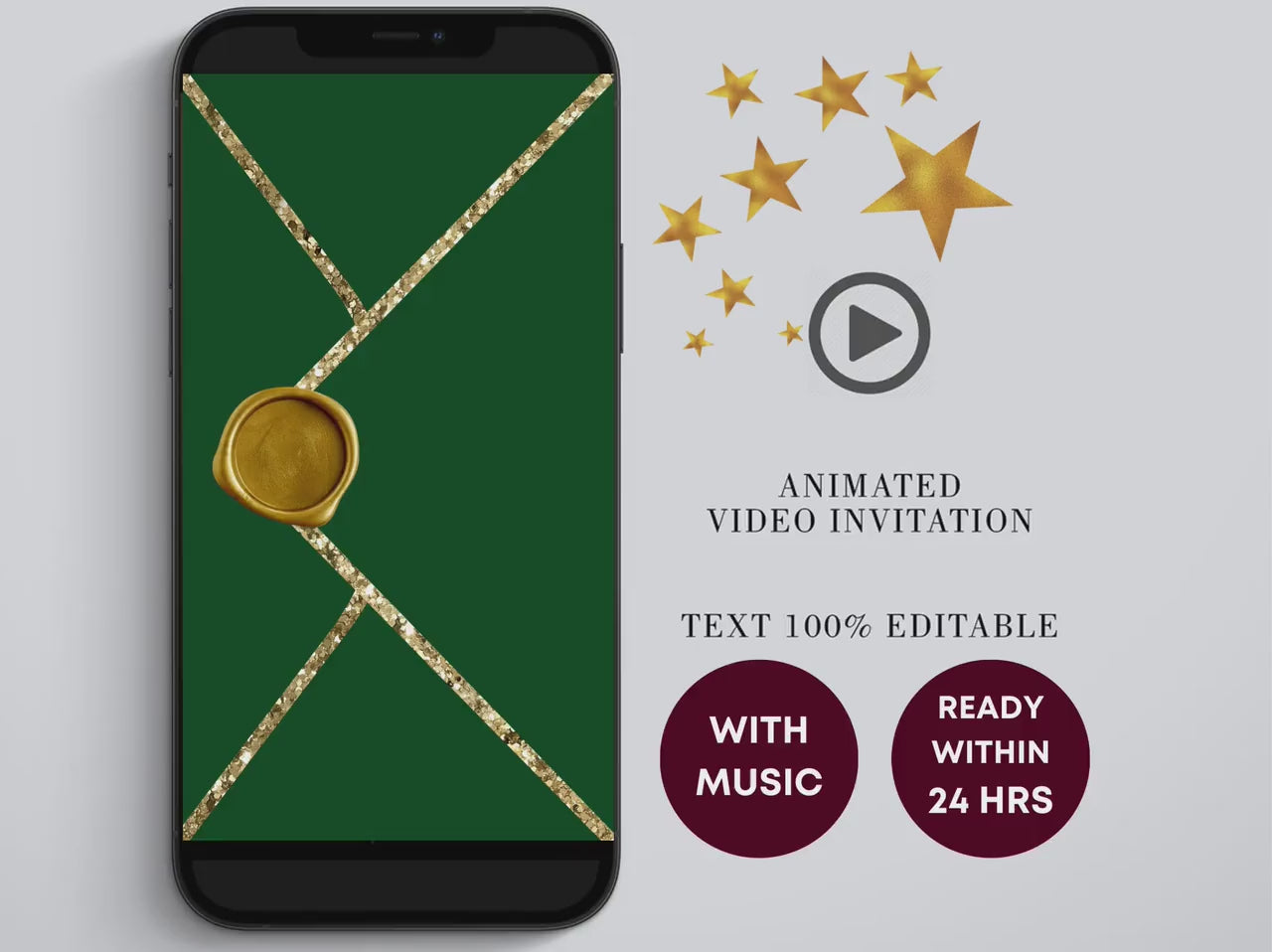 Graduation Party Video Evite, Electronic Graduation Invite, Animated College grad announcement Class of 2023, Gold Graduation, Green Caps