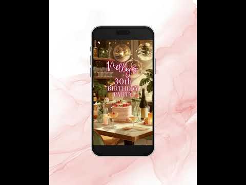 Pink Disco Birthday E-Invite | Animated Video | Editable Template | Digital Download | Women’s Party