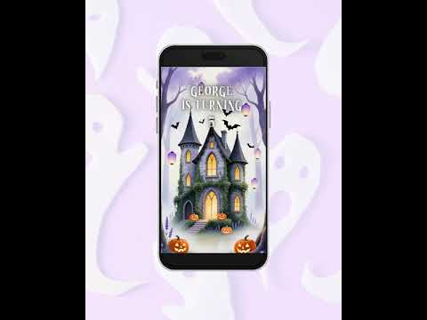 Lavender Pastel Spooky Halloween Birthday Invitation Video, Floral Animated MP4, Cozy Soft Halloween Party Invite