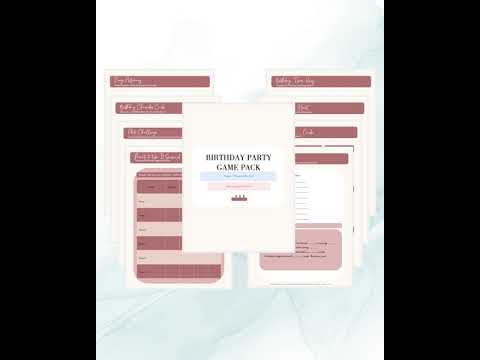 Birthday Party Games Template Editable in Canva | Printable Birthday Game Cards | Instant Download Digital Party Activities