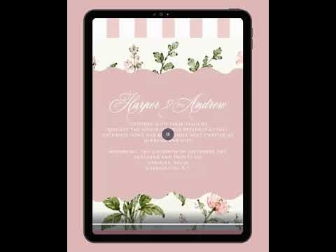 Dusty Pink Castle Wedding Website Template, Editable Canva Wedding Website, Fairytale Digital Invitation with RSVP