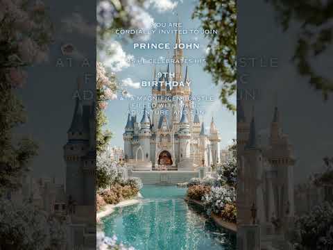 Castle Birthday Boy Animated Video Invitation, Prince Royal Party Invite, Knight Castle Theme, Digital Video Invite