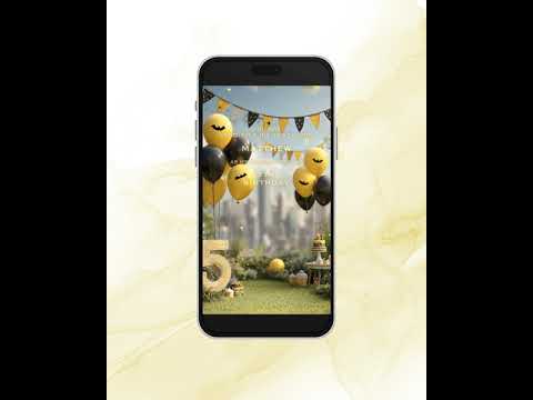 Bat Theme Superhero Video Invitation, Boy 5th Birthday Animated Mobile Evite, Instant Download, Personalized Digital Invite, City Skyline