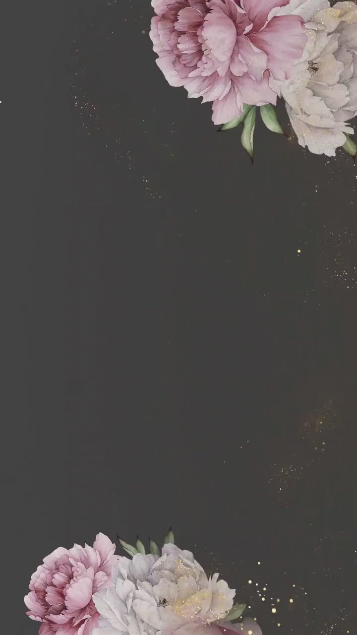 Digital birthday video invitation, Gold Editable Invite, Personalized animated invitations Any Age, Instant Download, Floral Ecard Template