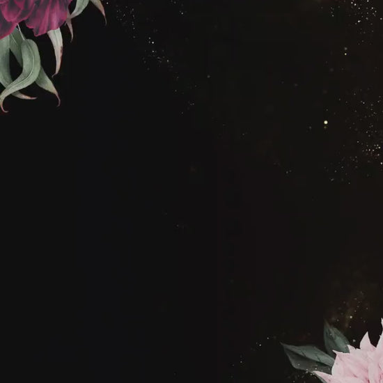 Digital birthday video invitation, Gold Editable Invite, Personalized animated invitations Any Age, Instant Download, Floral Ecard Template