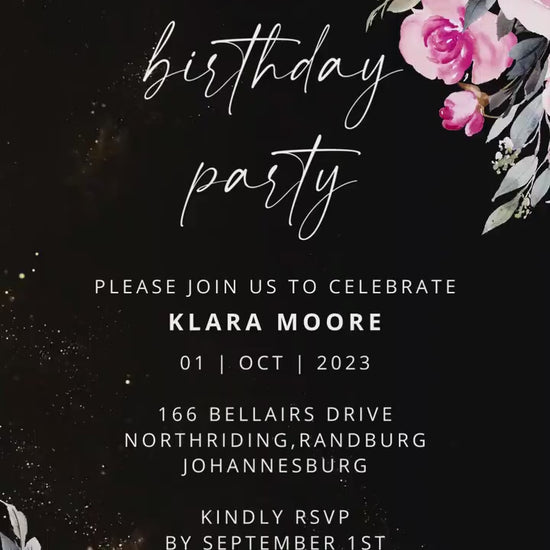 Birthday Video Invite, Electronic Animated Birthday Invitation, Custom Birthday Invite, Birthday Animated Card