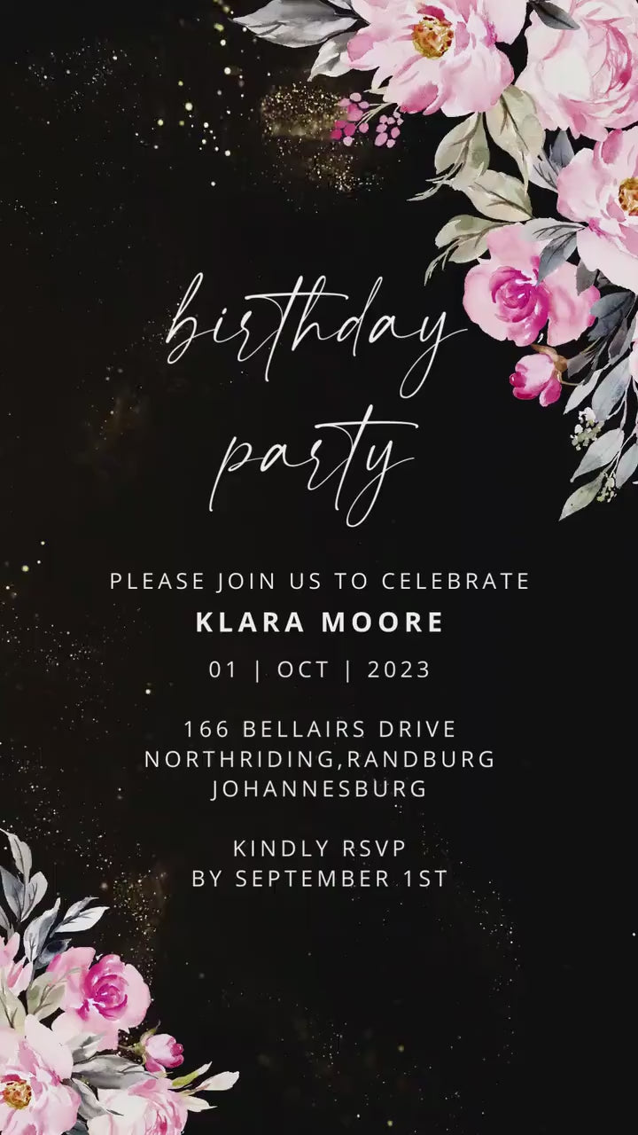 Birthday Video Invite, Electronic Animated Birthday Invitation, Custom Birthday Invite, Birthday Animated Card