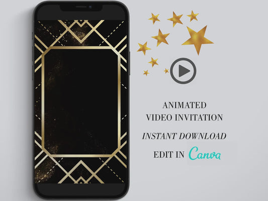 Great Gatsby Birthday Invitation, Great Gatsby invitation, Roaring Twenties Party, 1920s party invitation