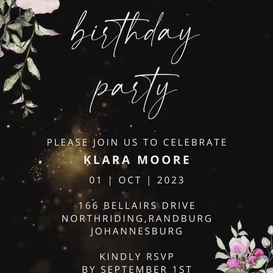 Birthday Video Invite, Electronic Animated Birthday Invitation, Custom Birthday Invite, Birthday Animated Card