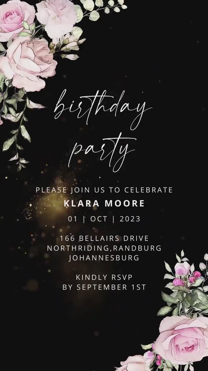 Birthday Video Invite, Electronic Animated Birthday Invitation, Custom Birthday Invite, Birthday Animated Card