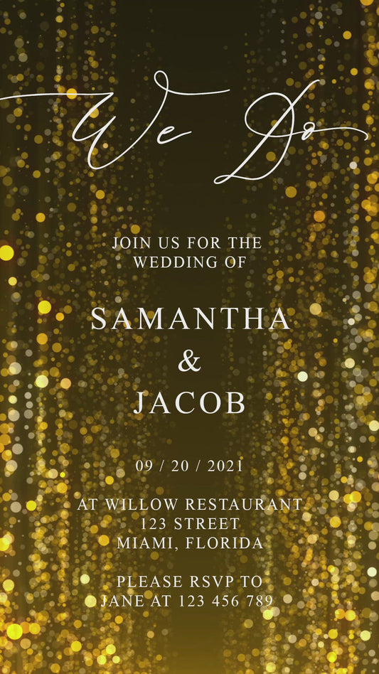 Instant Download Boho Wedding Video Evite, Electronic Invite, Wedding Video Invitation, Animated Invitation