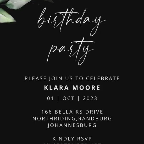 Digital Birthday Invitations, Editable Any Age Invite, Adult Video Invitation, 30th 40th 50th Birthday Invite, personalized evite