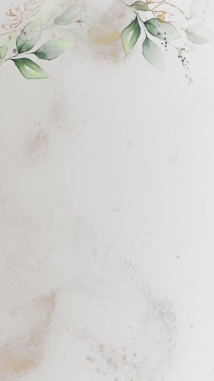 Electronic Birthday Invitation Template, Digital Birthday Invite, Any Age, Gold Glitter, Instant Download Birthday Evite, Greenery Birthday