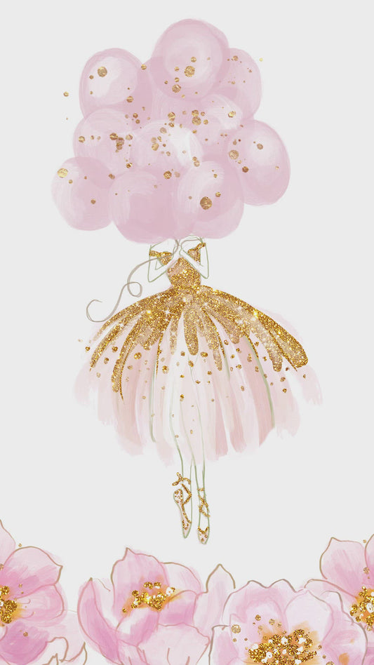 Ballerina First Birthday Video Evite, Electronic Save The Date, Birthday Video Invitation, Animated Invitation Balloons