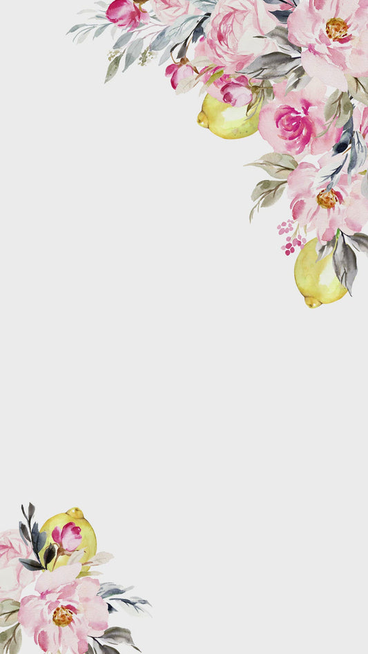 Animated Bridal Shower Invitation, Bridal Shower Invite, Video Mp4, Lemon, Pink Floral