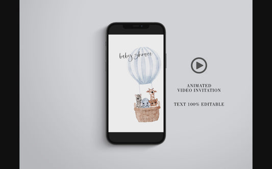 Animated Baby Shower Invitation, Woodland Baby Shower Invite, Video Mp4, Woodland Animals