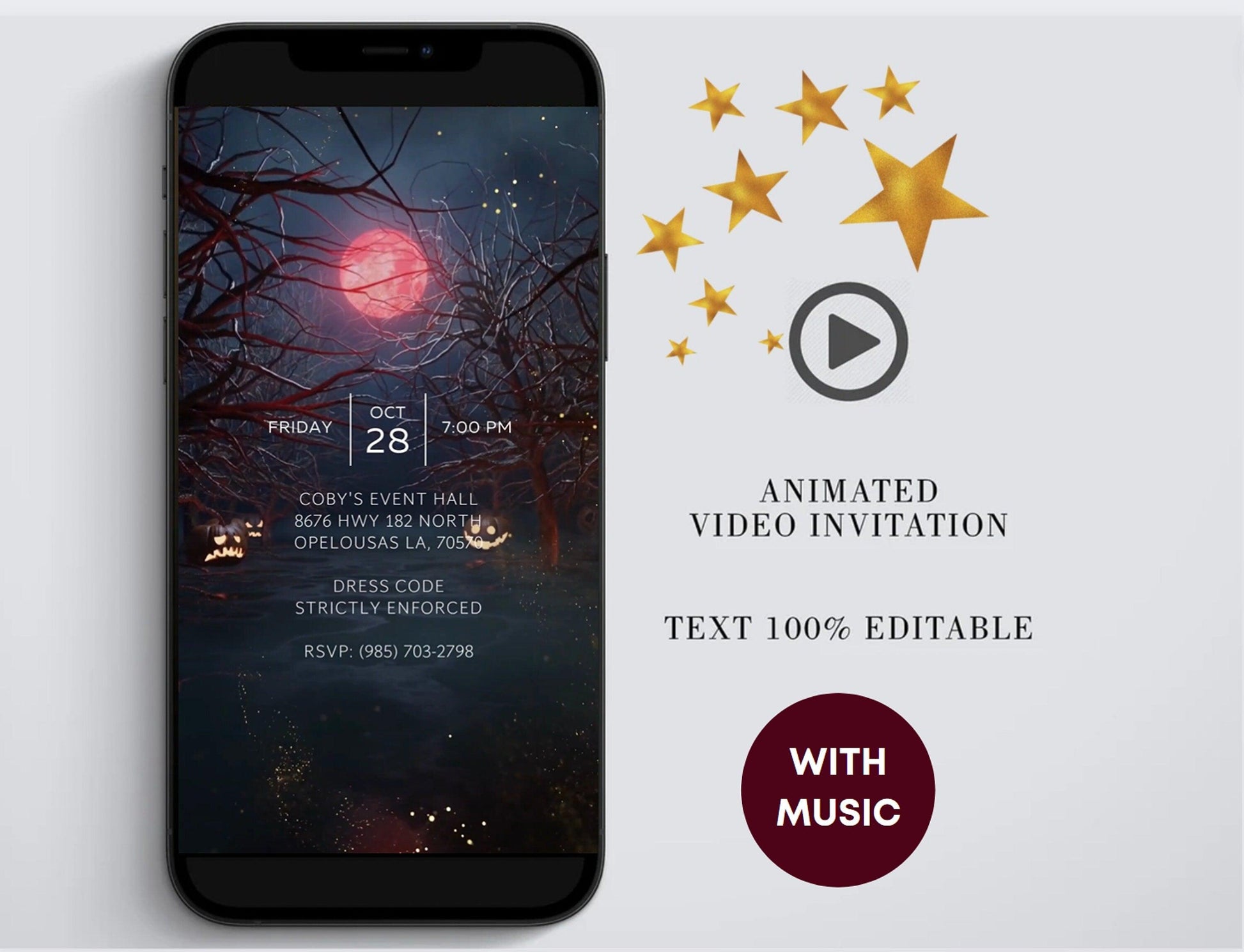 Spooktacular Halloween, Halloween Birthday Invitation, Halloween Invitation, Video invitation, Halloween Invite, Halloween Party Invite - SAVVY PAPER CO