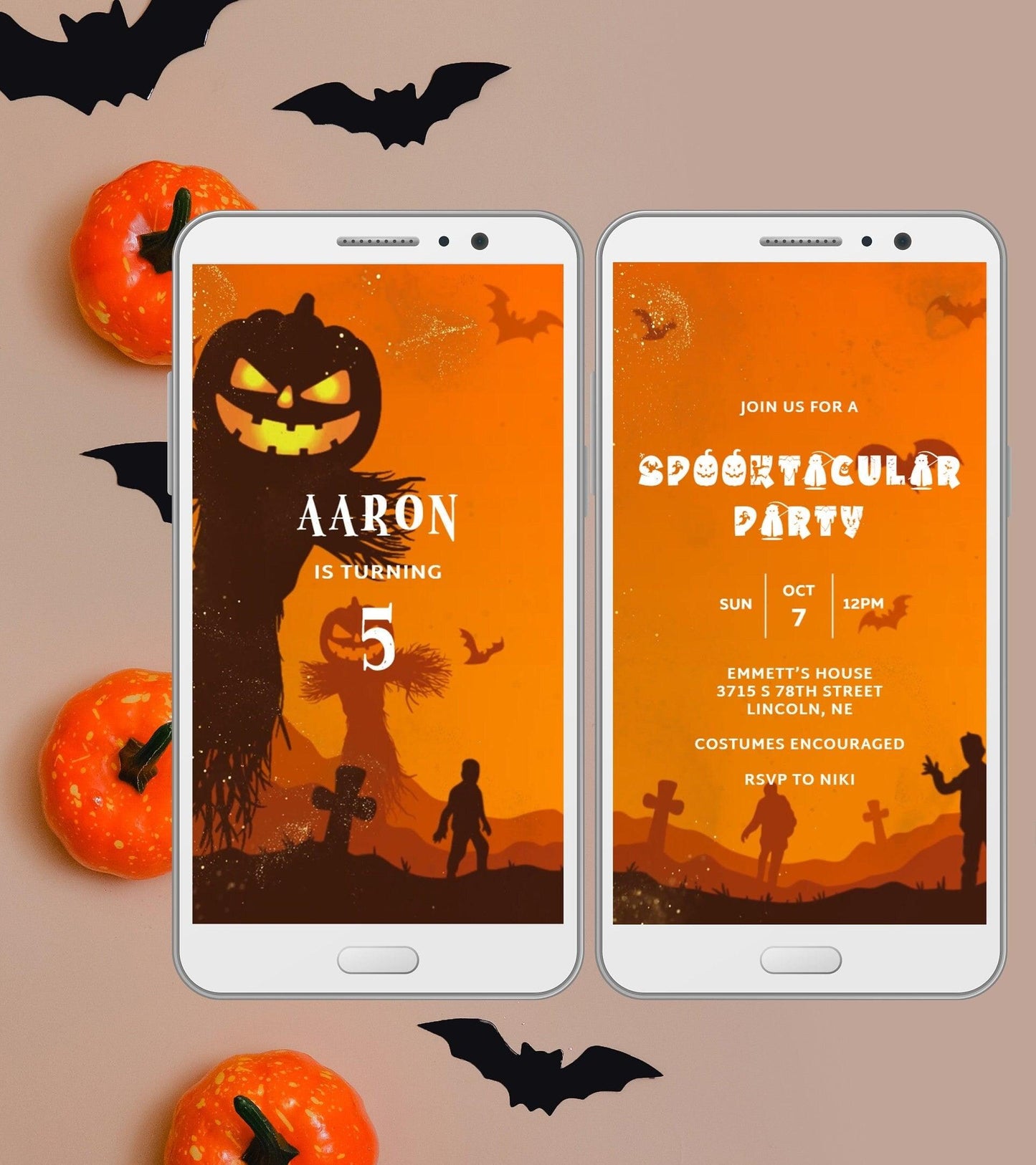 Spooktacular Halloween, Halloween Birthday Invitation, Halloween Invitation, Video invitation, Halloween Invite, Halloween Party Invite - SAVVY PAPER CO
